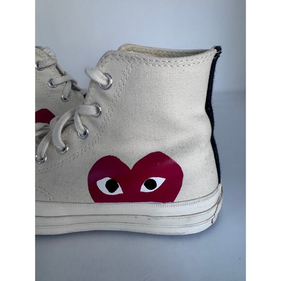 Converse Comme de Garcons Men's 6 Play x Chuck 70 High Milk Sneaker - Picture 5 of 9